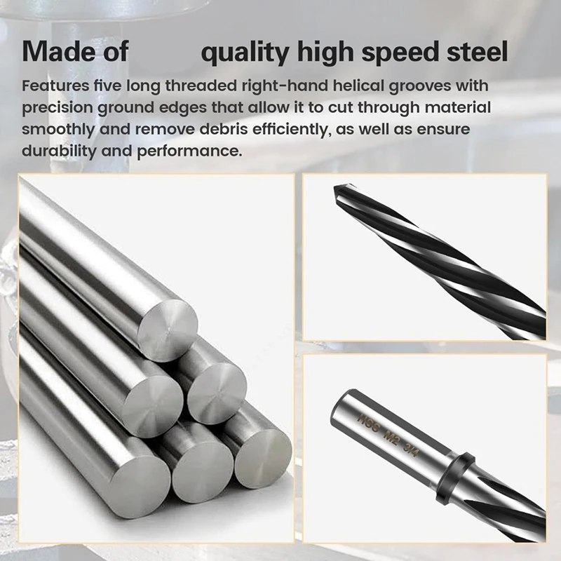 4 pces ponte construção reamer broca, 3/8in 1/2in 5/8in 3/4in hss atarraxamento chucking reamer para aço metal madeira plástico