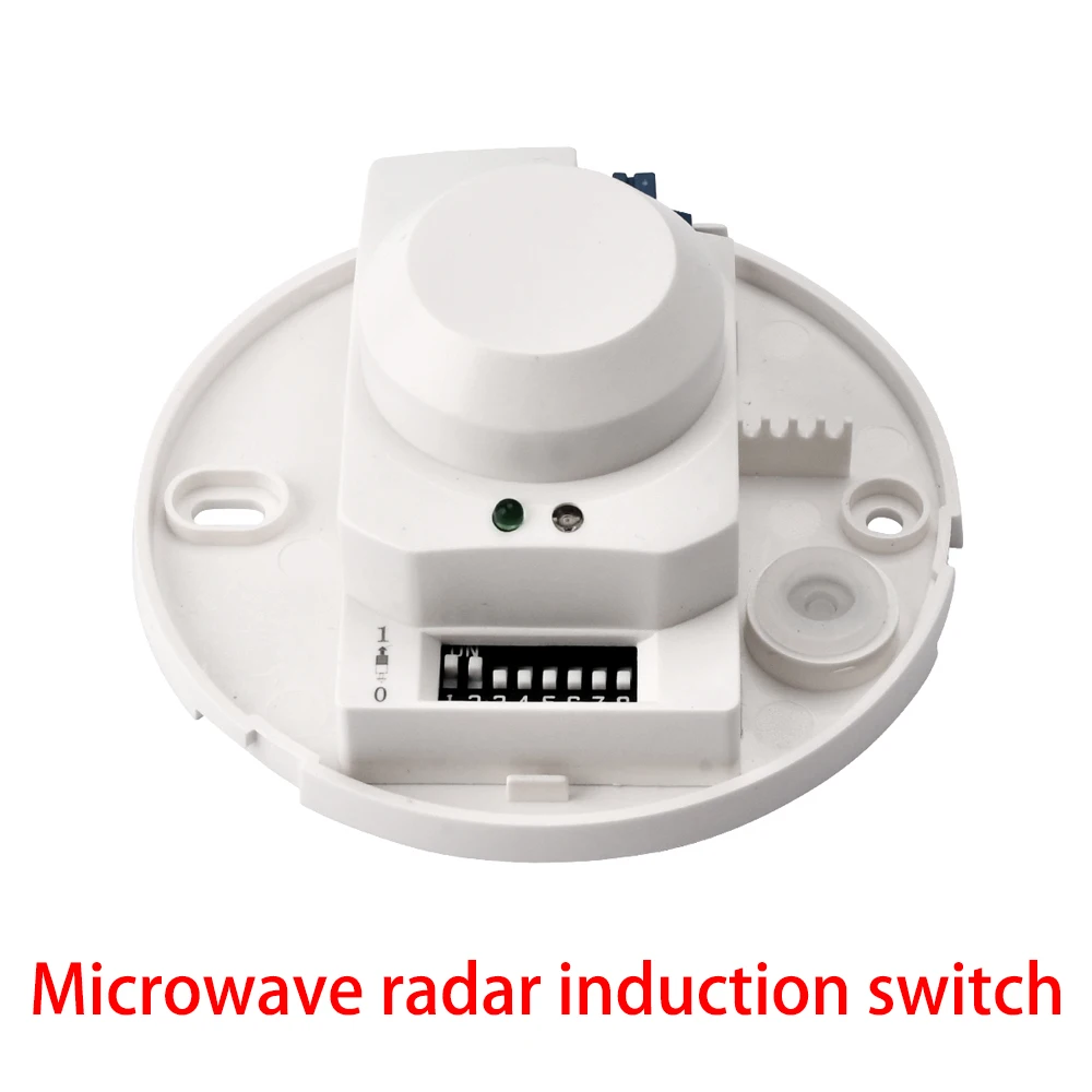 AC220-240V Microwave Radar Induction Switch 5.8GHz HF System 360 Degree Motion Detector 1200W Ceiling Mount Light Sensor Switch