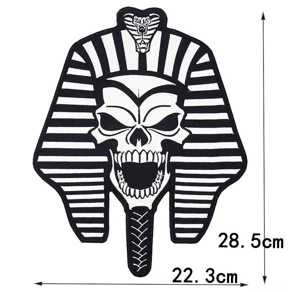 Egyptian pharaoh handsome Embroidered large Patches Applique Sewing and iron Hip Hop punk biker Band Rock Clothes Essential item