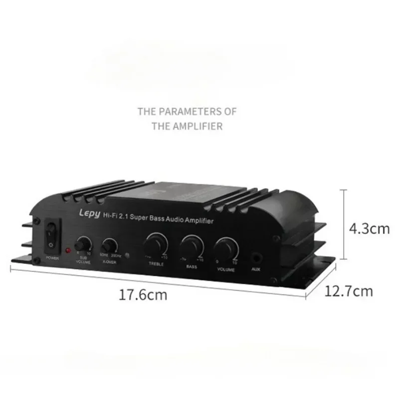 

12V Power Subwoofer 2.1 Channel Car Amplifier for Lepy LP-168S Audio Bass Output HiFi Stereo Sound With AUX Function LoudSpeake