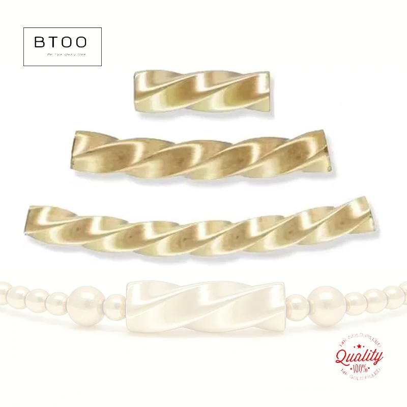 

Curved Twist Square 14K Gold Filled Square Tube Curve Connector Jewelry for DIY Bracelet Necklace Bar Connector Making Jewelry