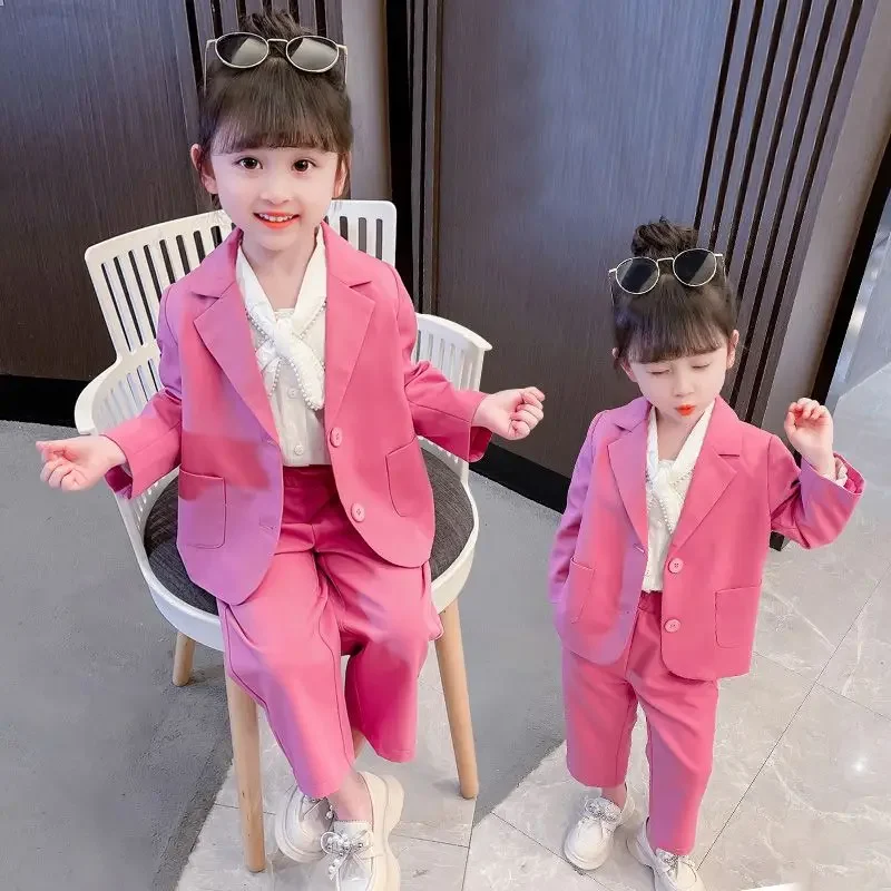 Girls Two Piece Suit Toddler Sport Outfit Autumn New Arrival Kindergarten School Uniform for 2-3 Years Old