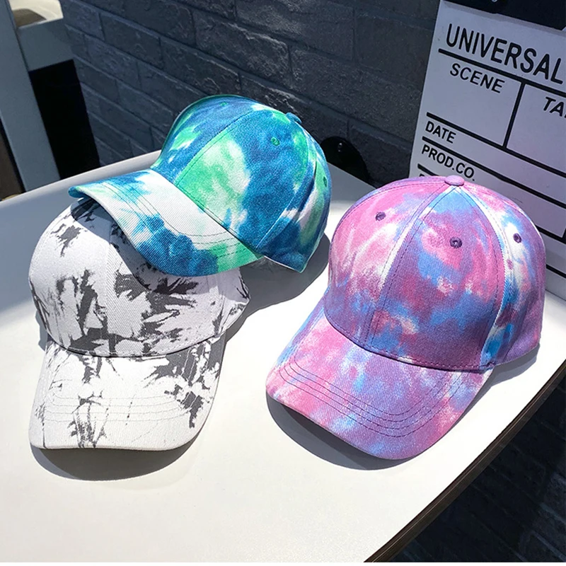 New Colorful Tie-dye Baseball Cap Unisex Fashion Spring Men Women Lovers Hat Cap Outdoor Sports Adjustable Sun Graffiti Bones