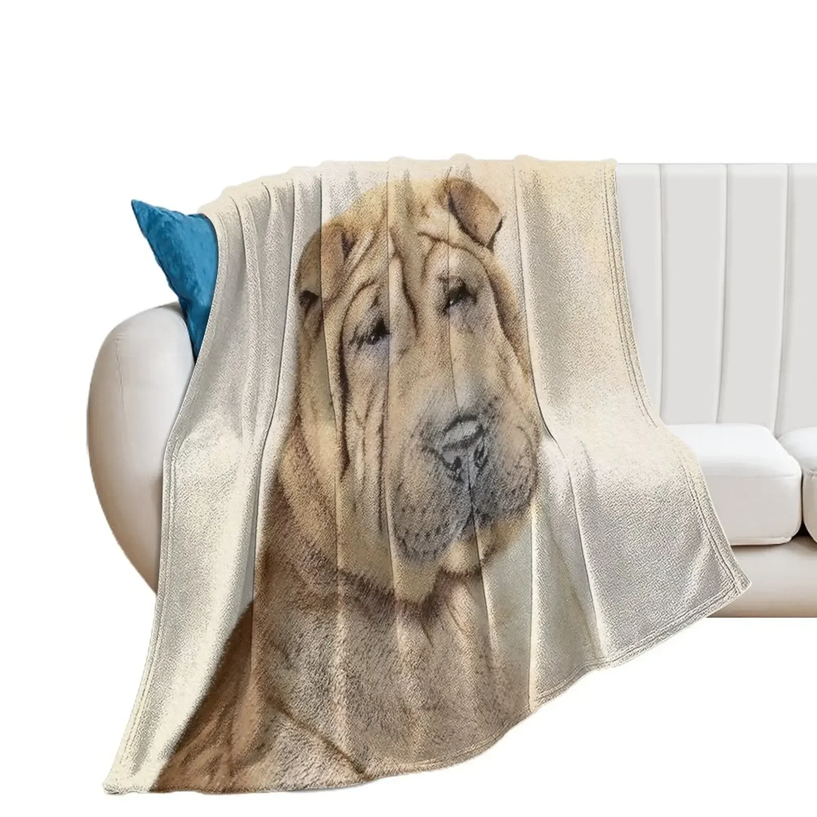 

Shar Pei Throw Blanket halloween Flannel Fabric Decorative Sofas For Baby Blankets