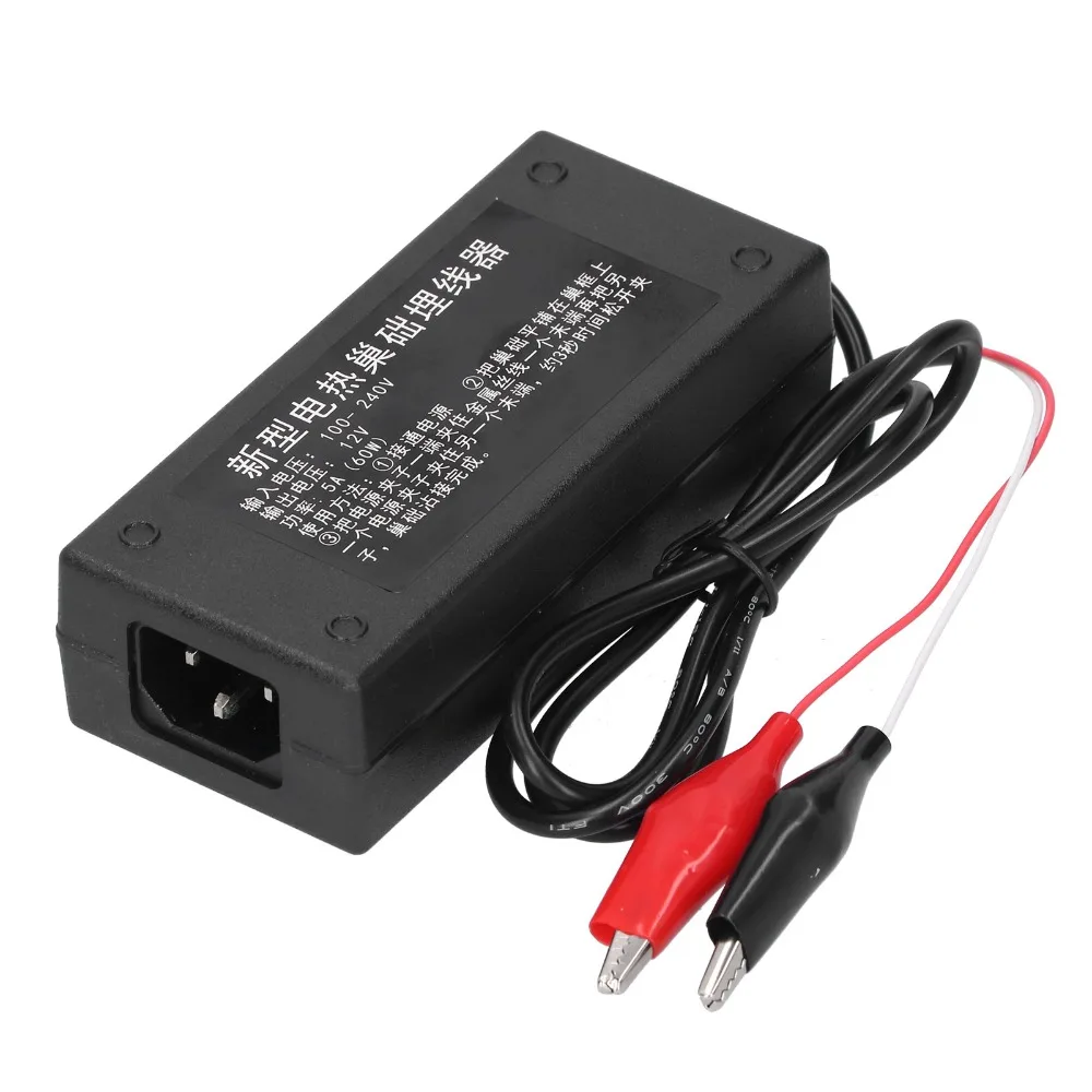 2pcs Set AC 100-240V Input Beehive Wire Embedder Alligator Clip Connection DC 12V 5A Output Apiculture Embedding Device