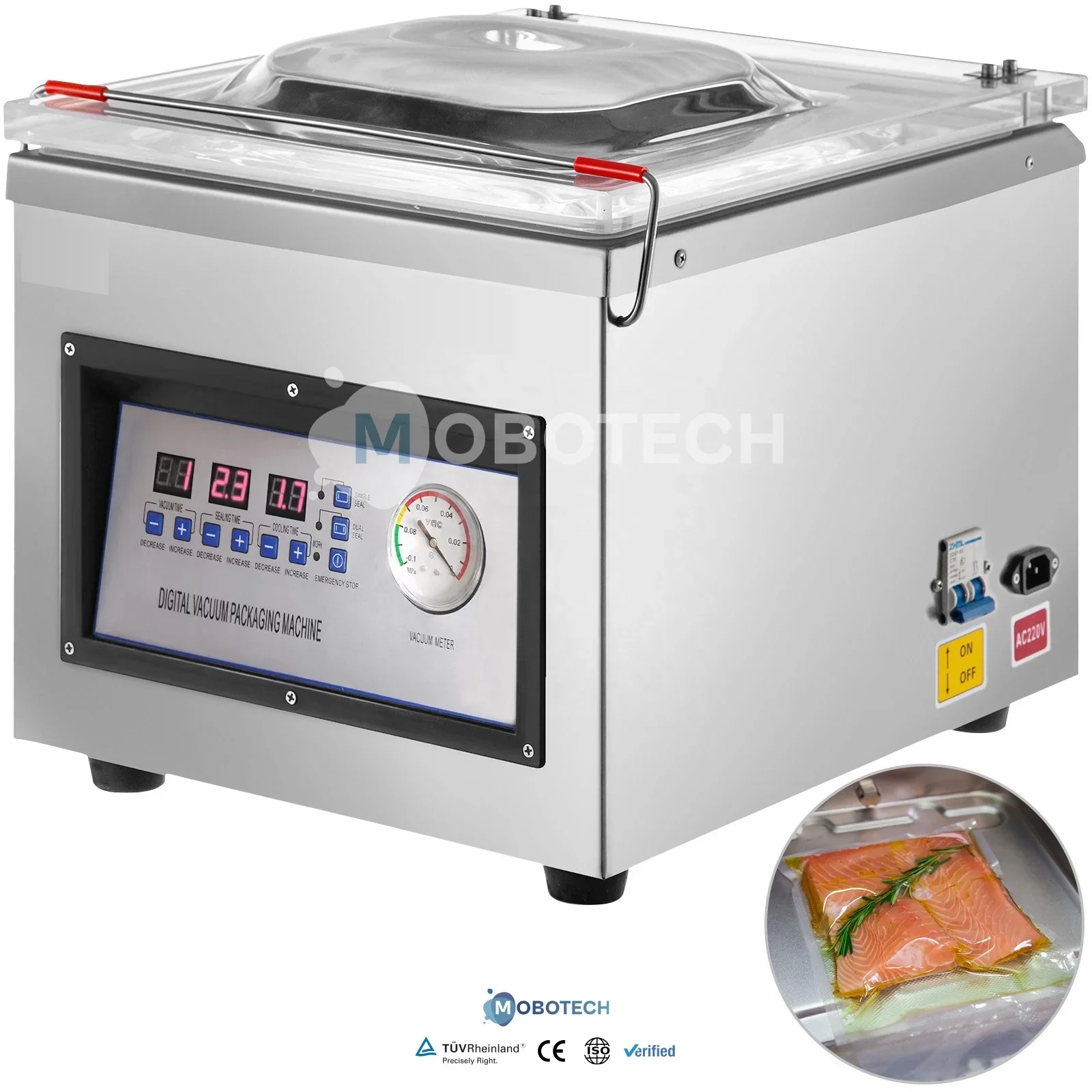 High Quality DZ-260 Food Meat Vegetables Fish Seafood Single Plastic Bag Chamber Vacuum Sealer Vacuum Packing Machine