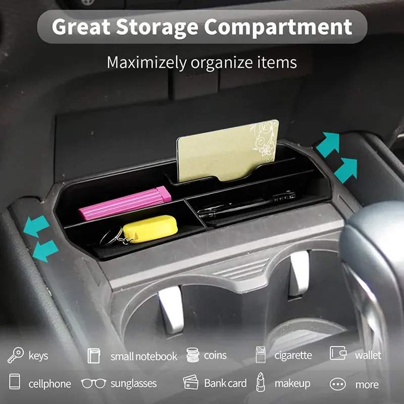 

For Mazda CX-50 2023-2024 ABS Black Car Center Console Organizer Tray Storage Box Cup Storage Box Interior Car Accessories