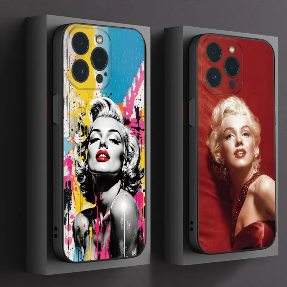 Сексуальный чехол для телефона M-Marilyn Monroe IPhone 16 15 14 13 12 Mini 11 Pro XS Max X XR SE5 6 7 8 Plus мягкий