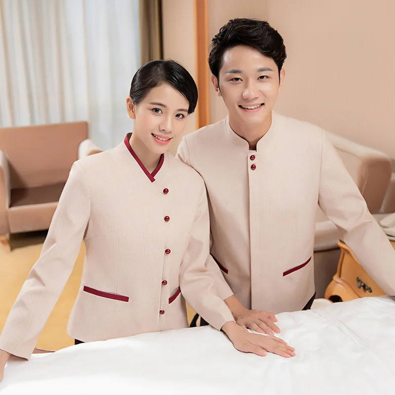 

Hotel Property Hospital Cleaning Uniform Long Sleeve Unisex Guest Room Housekeeping Cleaning Auntie Workwear Spring Autumn