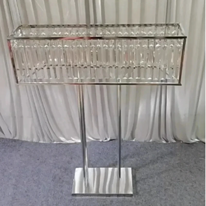 Acrylic Flower Rack for Wedding Center, Main Table Decoration, Road Lead, Electroplated Gold, , Party Event, 2Pcs