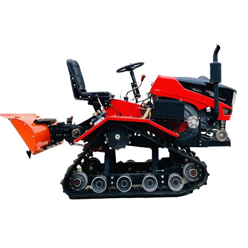 High-horsepower crawler pastoral management machine, multi-functional ride-on farmland orchard seeding rotary tiller