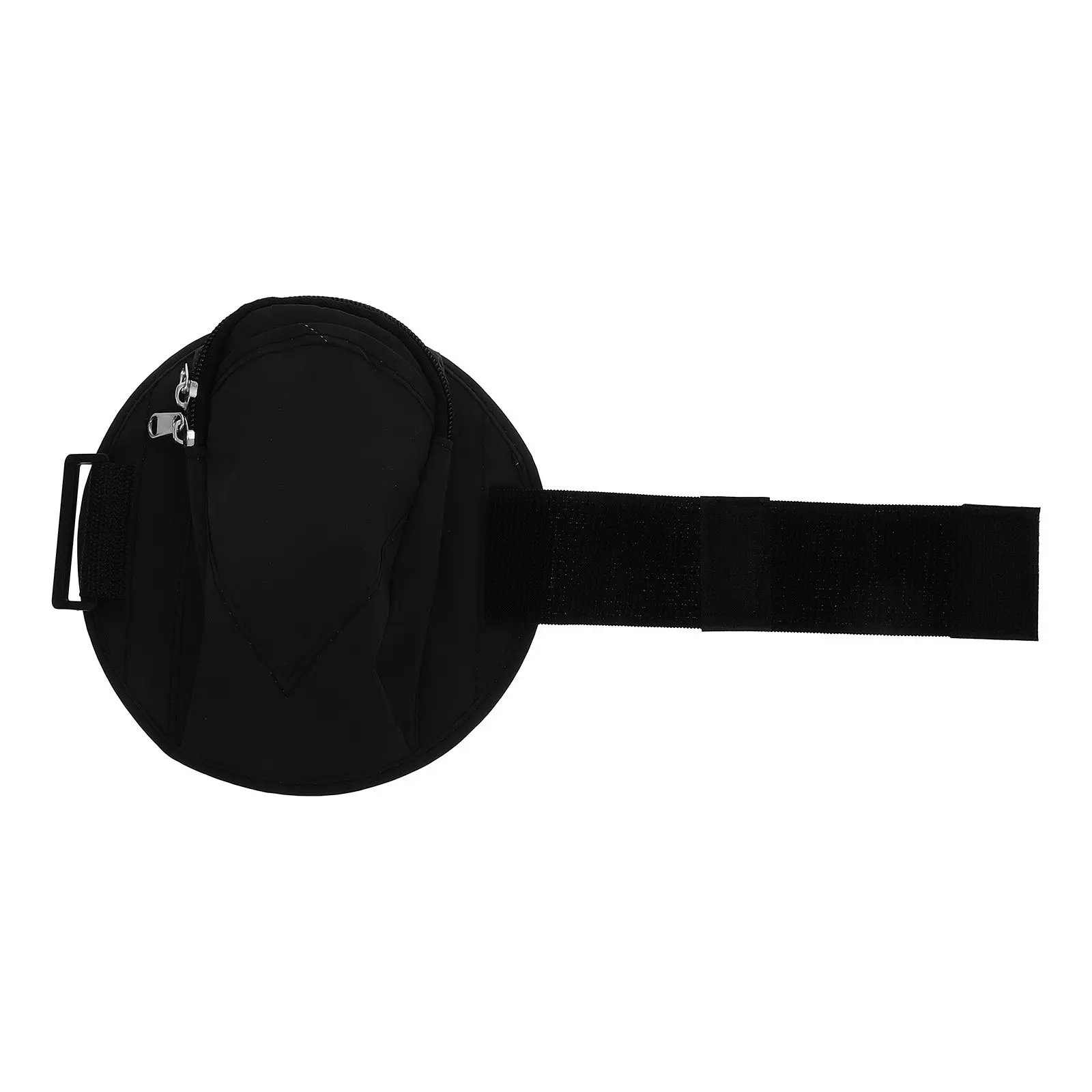 Unisex Black Breathable Water-Resistant Nylon Sports Armband Adjustable Pockets for Smartphone Money Keys Cards Running Jogging