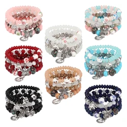 Bohemian Bracelets for Women Stackable Stretch Multilayer Colorful Butterfly Elephant Anchor Pendant Bracelet