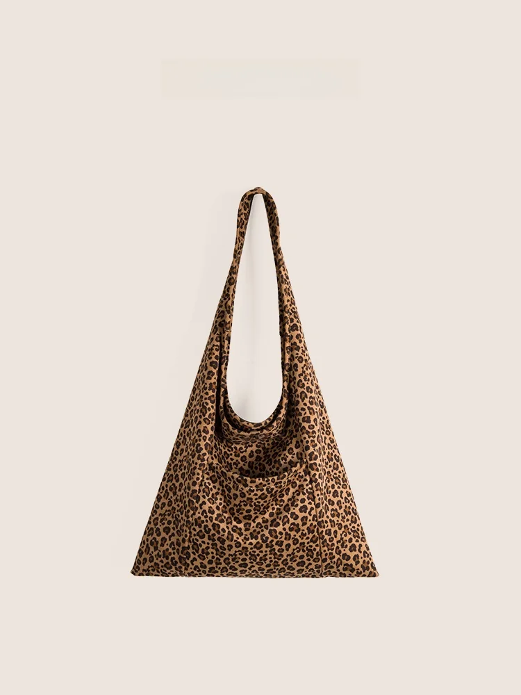 

Dotlynins Retro Leopard Print Velvet Tote Bag Women's Single oulder op Bag Casual Sle Large Size Polyester Material