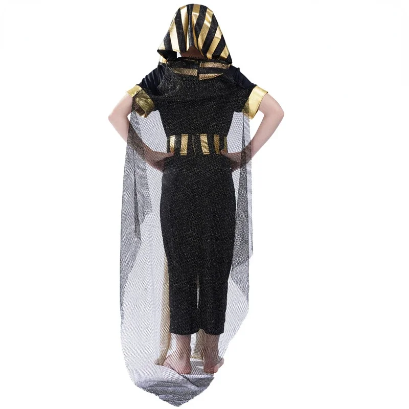 Carnival Halloween Egyptian Pharaoh Role Play Costume Domineering Pharaoh Costume Girl Boy Stage Performance Kids Costume