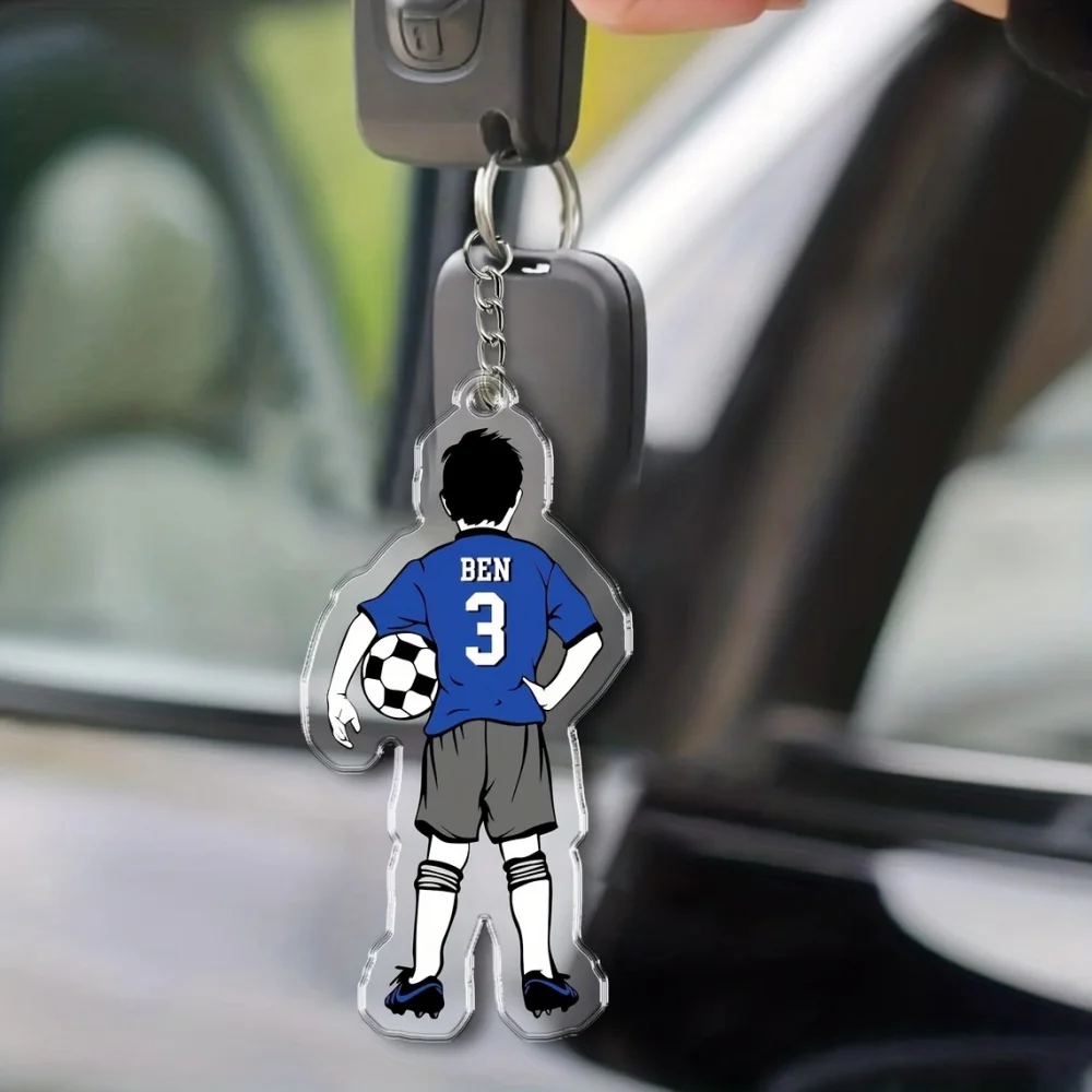 Personalized Soccer Bag Tag, Custom Name Keychain