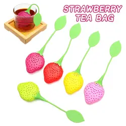 Creative Silicone Tea Ball Infuser Strawberry Teabag Firmly Coffee Filter Reusable Teapot Gadgets Brewing Device Kitchen Tools