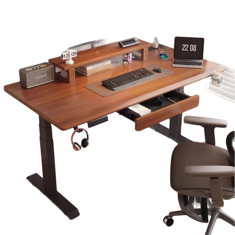 

Smart solid wood electric lifting table, home desktop office computer desk