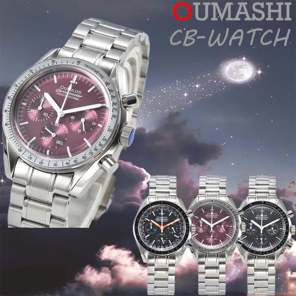 

Japanese quartz watch vk63 men's business watch panda dial vk63 movement Chronograph electronic multi-function sapphire glass