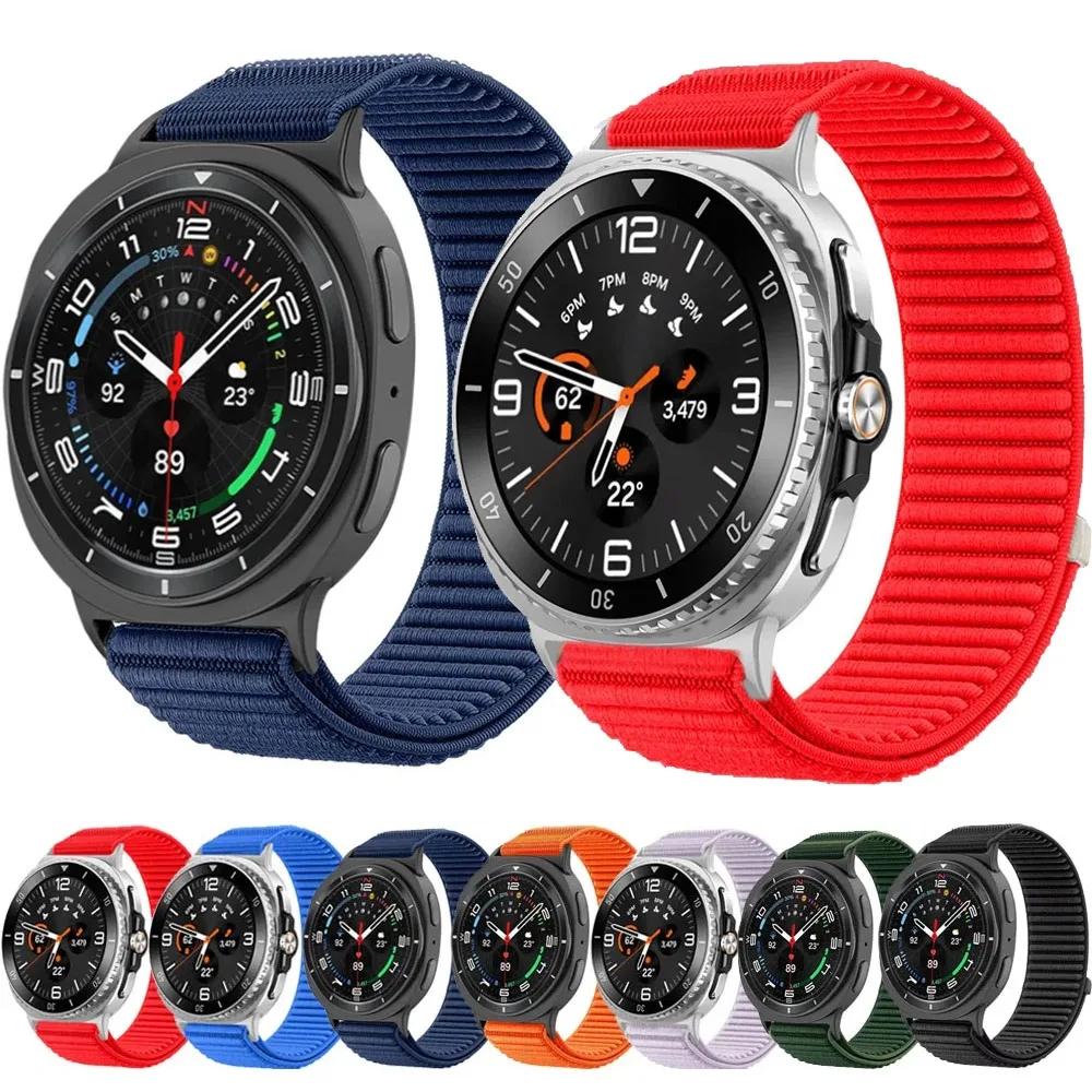 Nylonarmband für Samsung Galaxy Watch 8 Classic 46 mm, sportliches, bequemes, atmungsaktives Armband für Galaxy Watch 8 44 mm 40 mm Armband