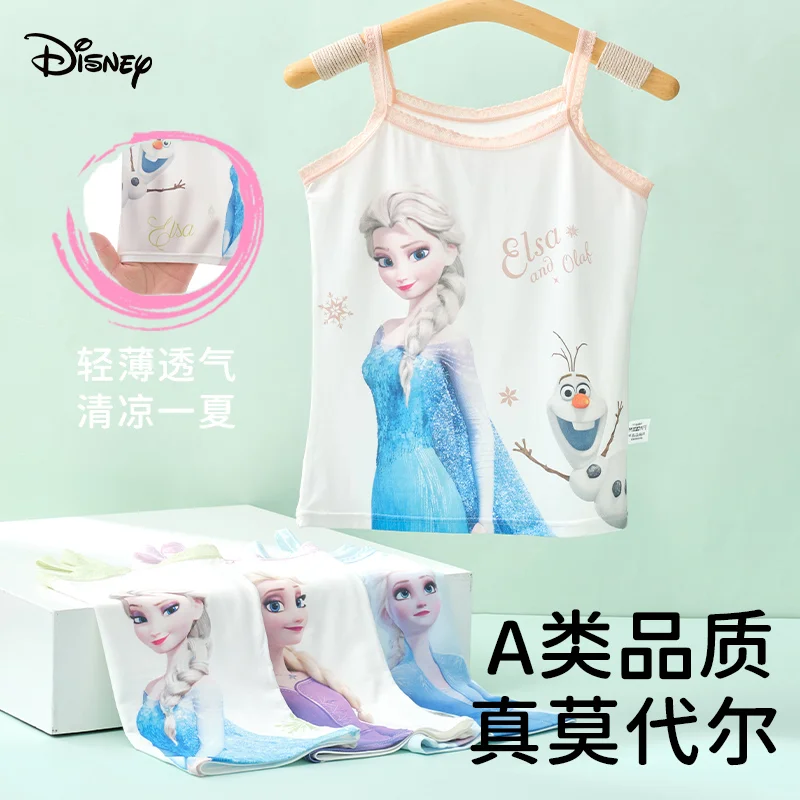

Disney Elsa Kids Camisole Modal Cute Cartoon Fashion Soft and Breathable Summer Underwear Girls Kids Holiday Gift Kawaii