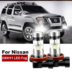 2pcs 2400LM For Nissan Xterra 2005-2015  Note 2005-2017 LED H8 H11 Fog Light Bulb Car DRL Lamp 6000K 12V