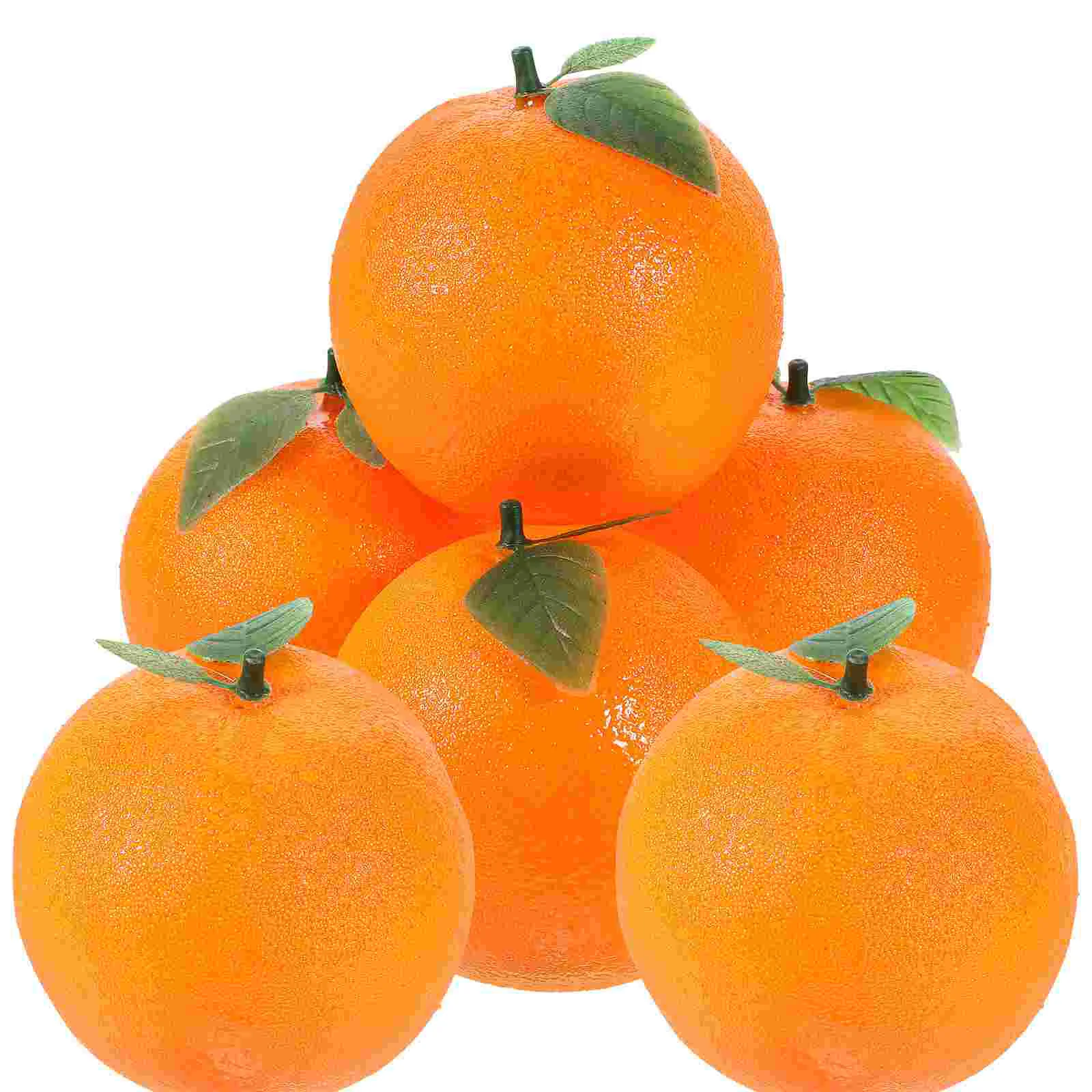 

6 Pcs Simulated Orange Fruit Imitation Oranges Adornment Desktop Fake Decor Photography Props Home Foam Simulation Model Models