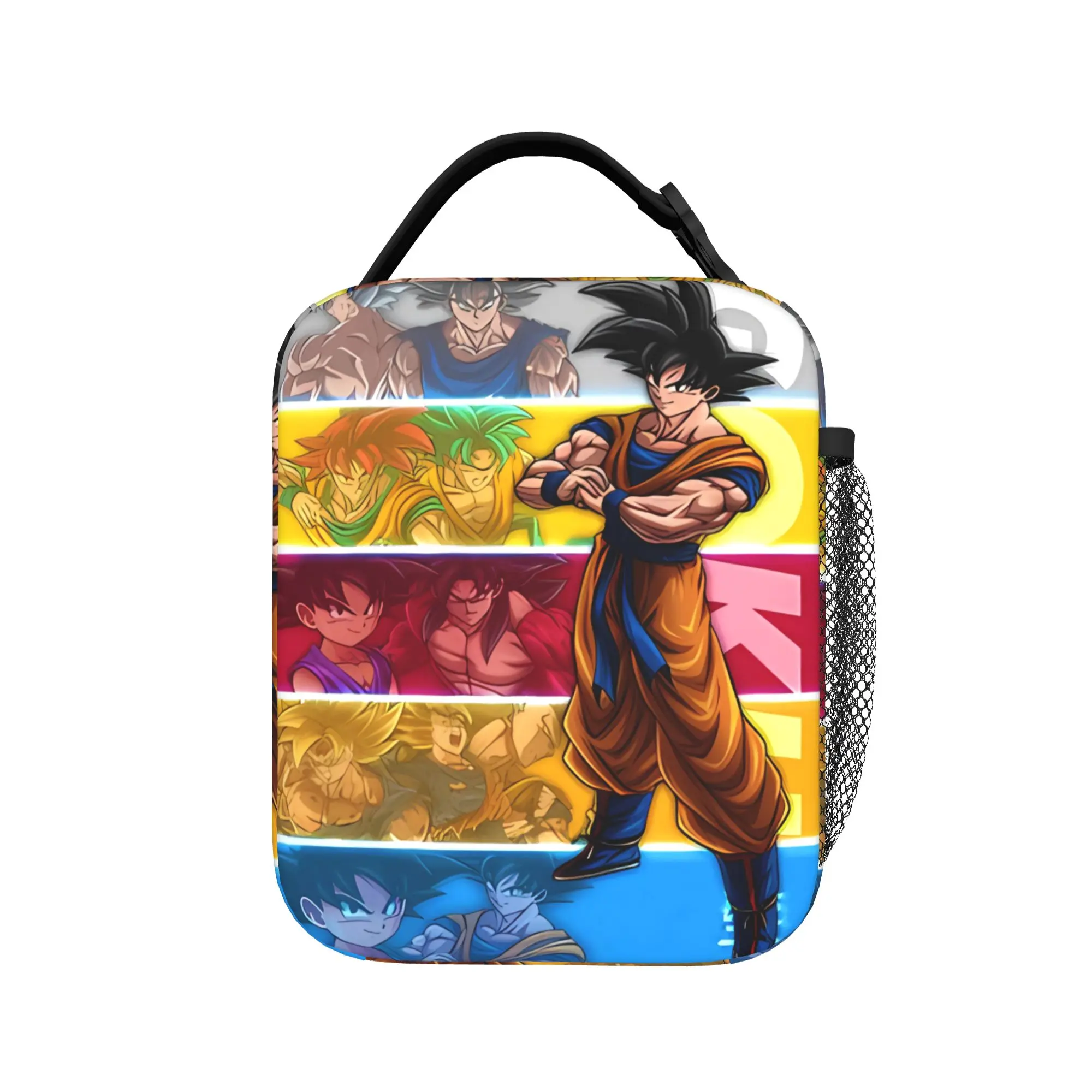 Dragons Ball Anime Song Goku Lunch Bag For Women  Office Print Lunch Box Retro Oxford Thermal Tote Handbags