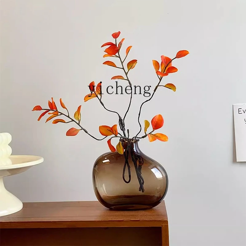 

LSL Vase Artificial Autumn Leaves Fake Flowers Artificial Flower Arrangement Home Decoration Floral Art Ornament