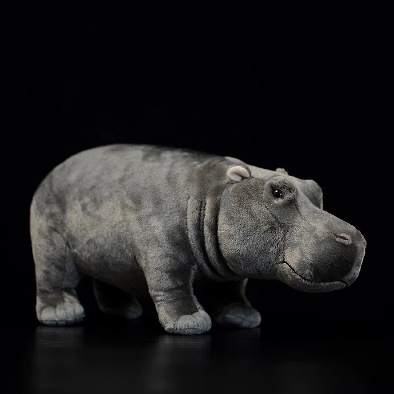 

36cm Original Simulation Hippo Doll Plush Toy Lifelike Animals Simulation Stuffed Doll Kawai Toy Gifts