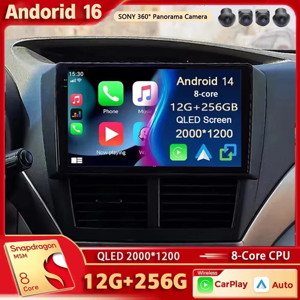 Android 16 For Subaru Forester 3 SH 2007-2013 Impreza GH 2007-2011 Stereo Car Radio Multimedia Video Player GPS AI Voice CarPlay