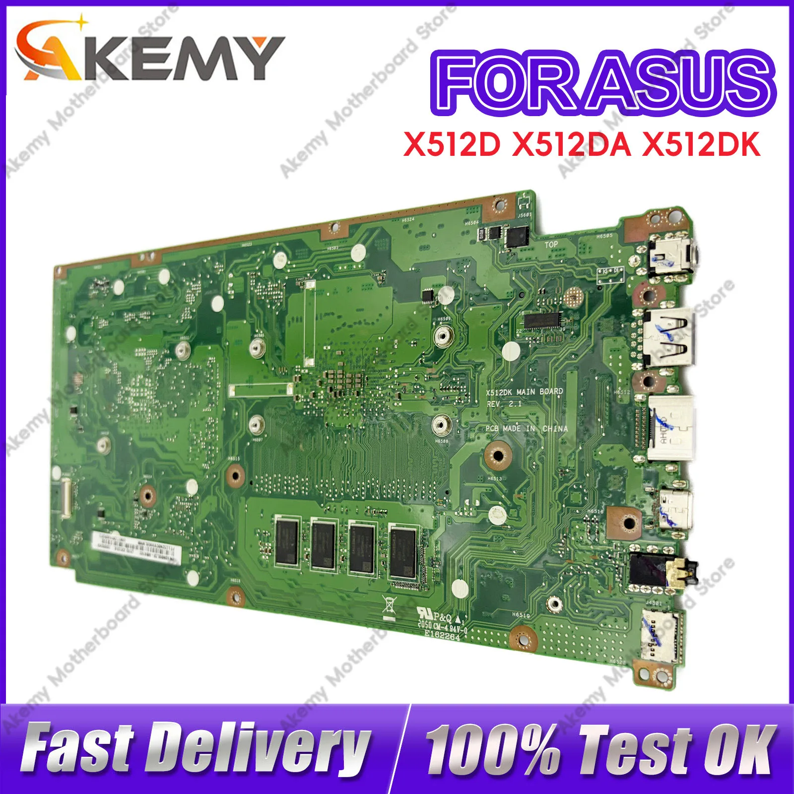 X512D X512DA Laptop Motherboard For ASUS VivoBook X512DA X512DK X512DAU M5050D M512D V5000d X512DAP F512D Mainboard R3 R5 R7 CPU