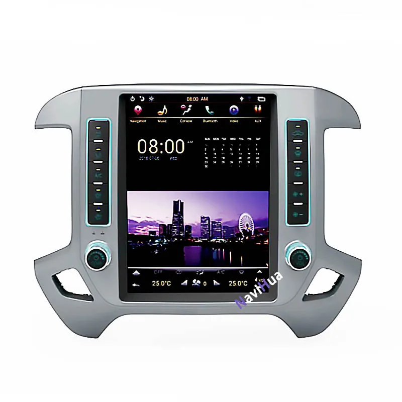 

NAVIHUA For Chevrolet Sliverado Android Car Radio GPS Navigation For GMC Sierra 2014-2018 For Tesla Screen Automotive Head Unit