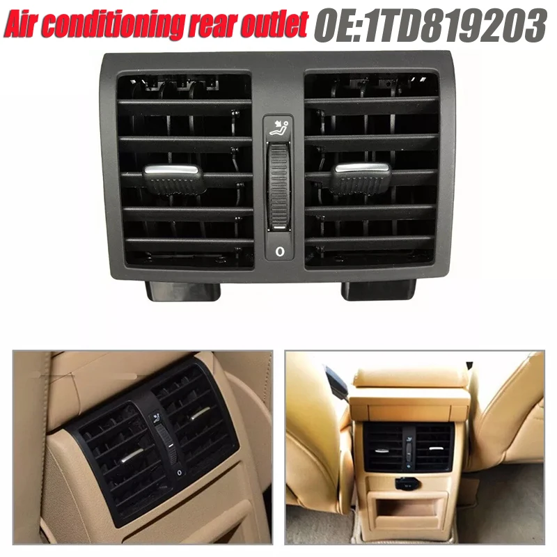 Car Rear Air Conditioning Outlet Rear Seat Air Vent Center Vent for VW Touran Caddy 2003-2015