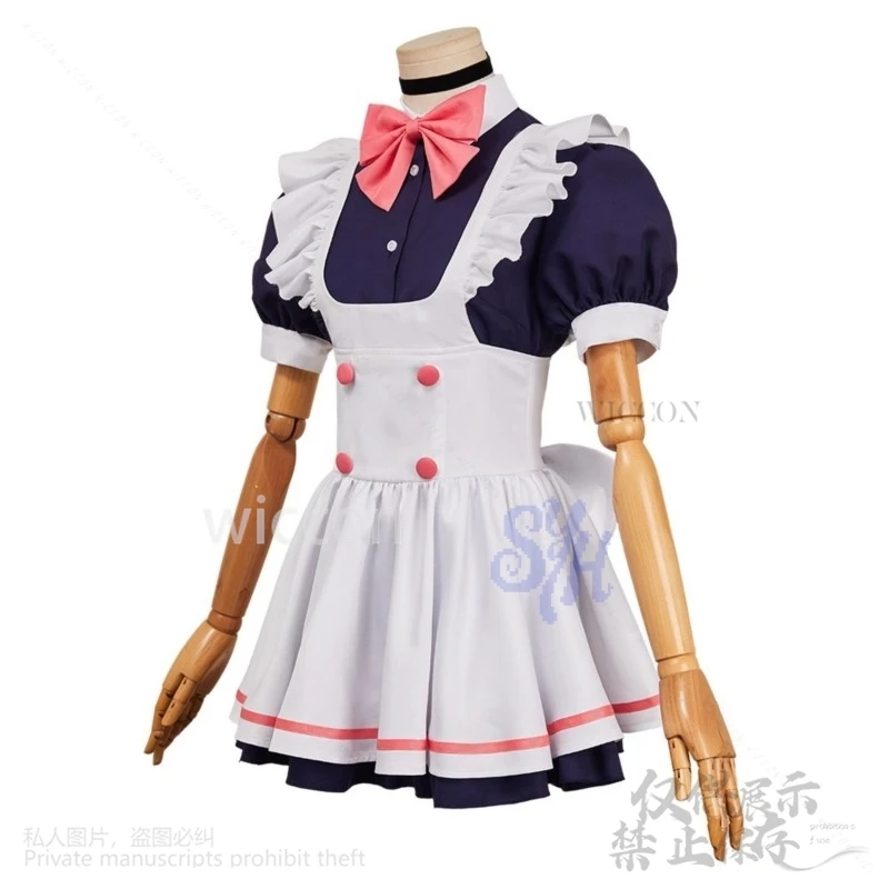 Anime dandadan se2 cosplay ayase momo kawaii traje bonito vestido de empregada jsk bowknot lolita jirai kei meninas japonesas festa de halloween