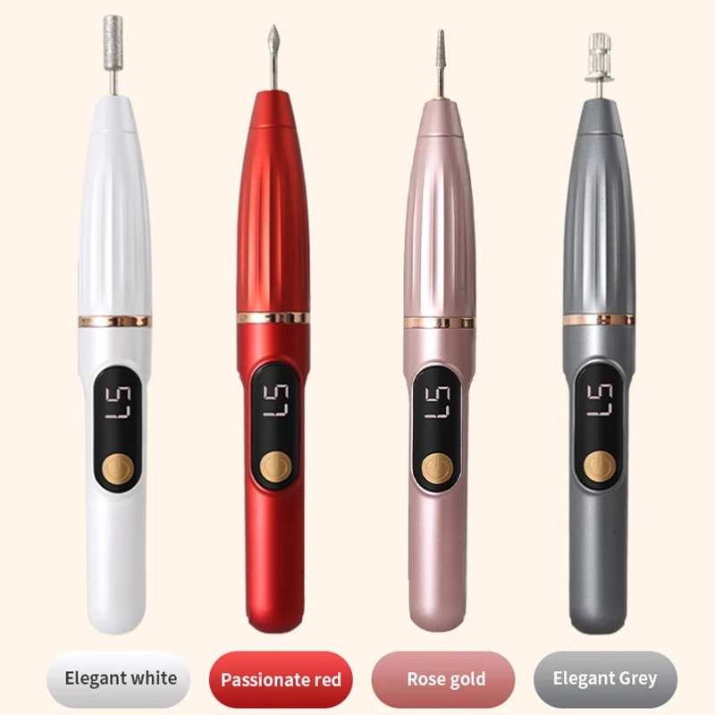 เครื่องขัดเล็บไฟฟ้า เครื่องมือขนาดเล็กอเนกประสงค์ เครื่องกำจัดเล็บ ปากกาขัด เครื่องขัดเล็บแบบชาร์จไฟได้ เครื่องขัดเล็บแบบพกพา LCD