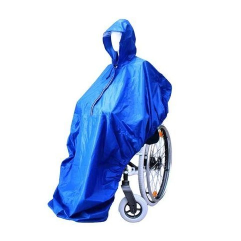 معطف واق من المطر للكرسي المتحرك الكهربائي المعاقين لكبار السن مع شريط عاكس مقاوم للرياح وغطاء كرسي متحرك مقاوم للمطر