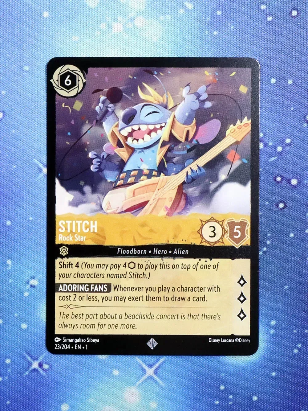 Disney Lorcana Proxy The First Chapter NoneFoil – Stitch – Rock Star (23/204)TCG Game Cards
