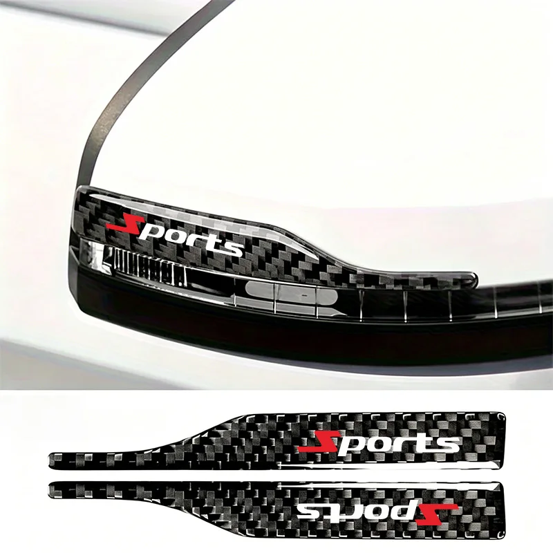 Bandes anti-collision pour rétroviseurs en fibre de carbone, 2 pièces, adaptées au design des modèles sportifs, empêchent les collisions et les rayures.