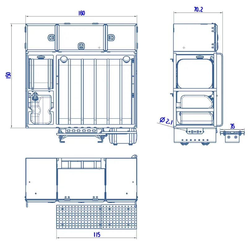 1/14 RC Model Metal Equipment Rack For DIY Tamiyay Truck Dumper Model Car Outdoor Toys TH09778