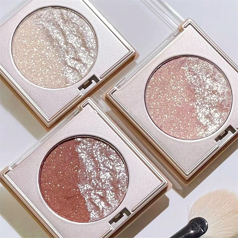 Long Lasting impermeável Glitter Eyeshadow, água luz, sentimento quebrado, perolado, maquiagem Highlighter, 2 cores