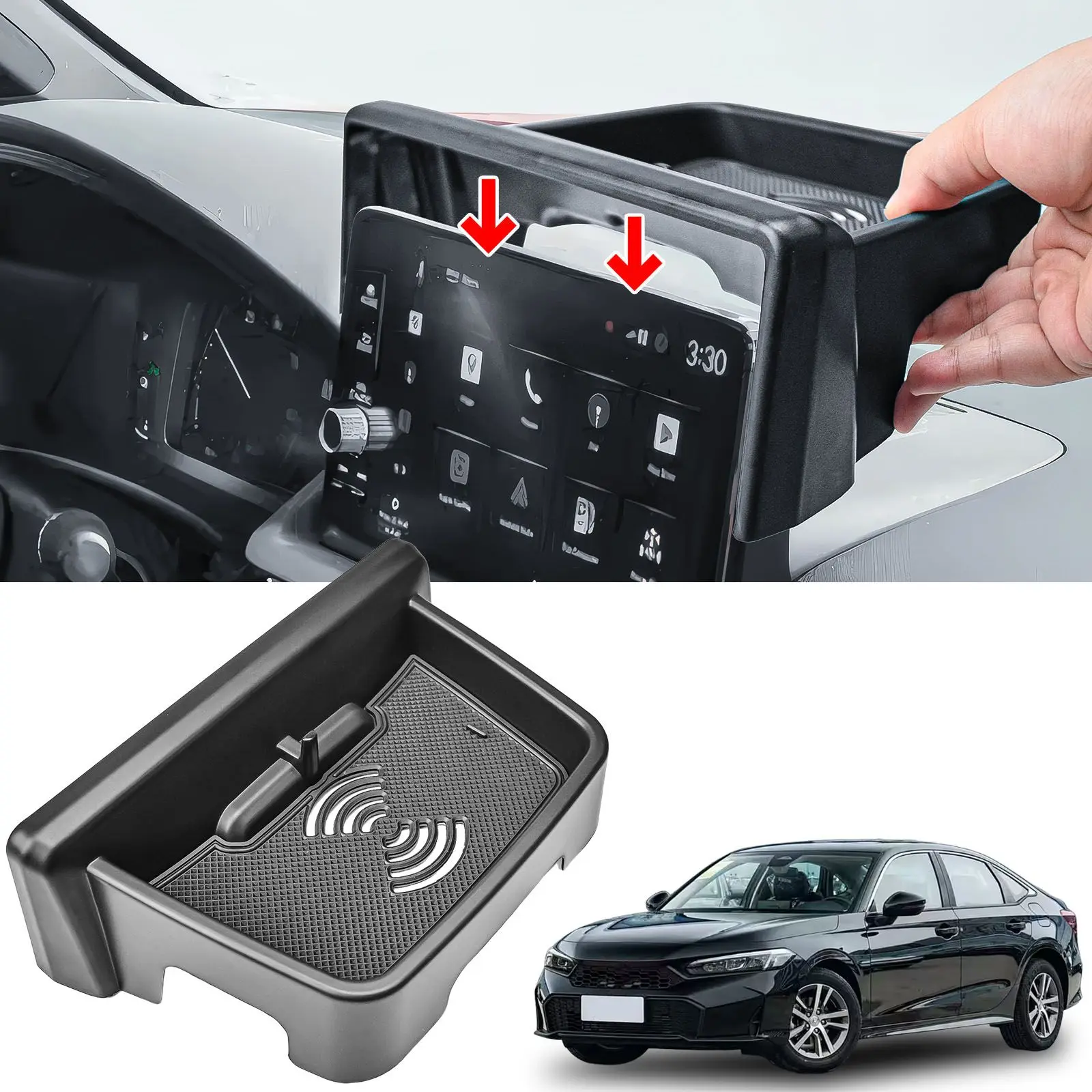 

Sixthsmoy Center Console Dashboard Organizer For 2022-2025 Honda Civic Interior Accessories Behind Screen Dash Board Storage Box