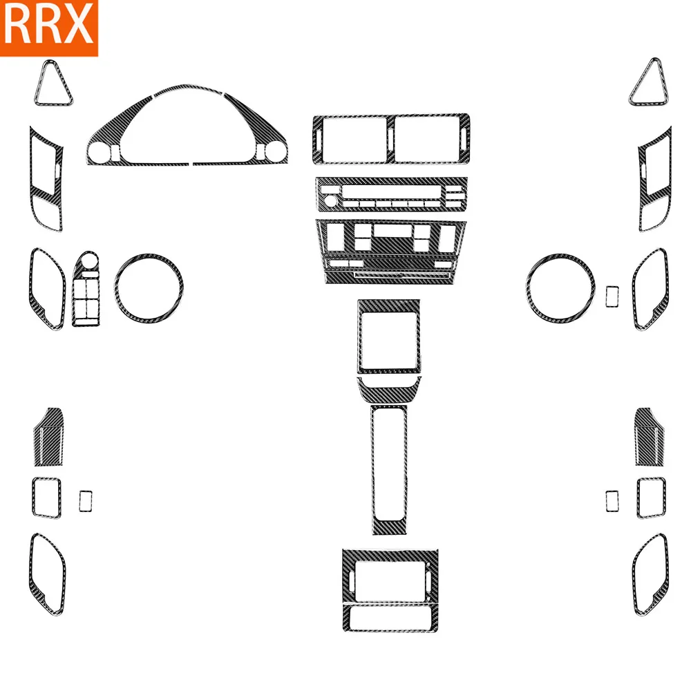 For BMW 5 Series M5 E39 1998-2003 Center Control Window Lift  Panel Cover Real Carbon Fiber Stickers Car interior accessories