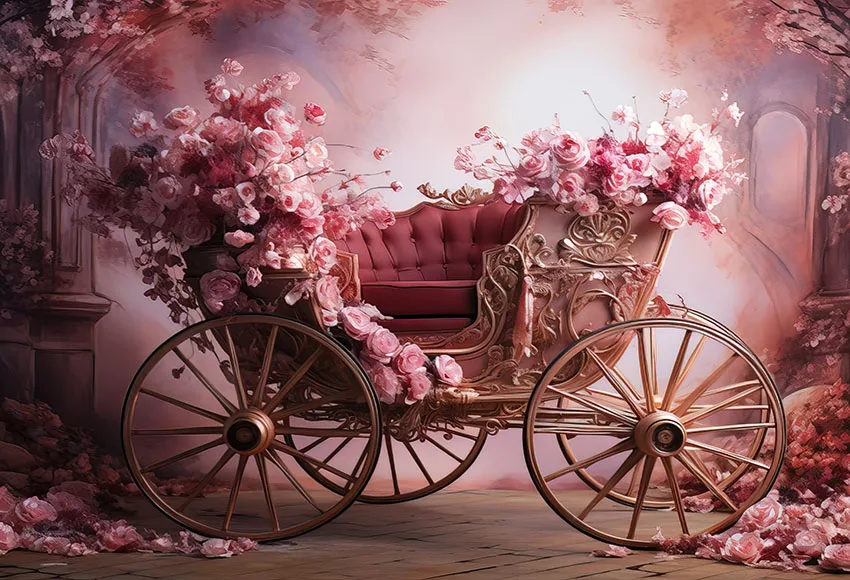 Mehofond Xmas Purple Carriage Photography sfondo palloncino fiore per Princess Girls Birthday Party sfondi Photozone Studio