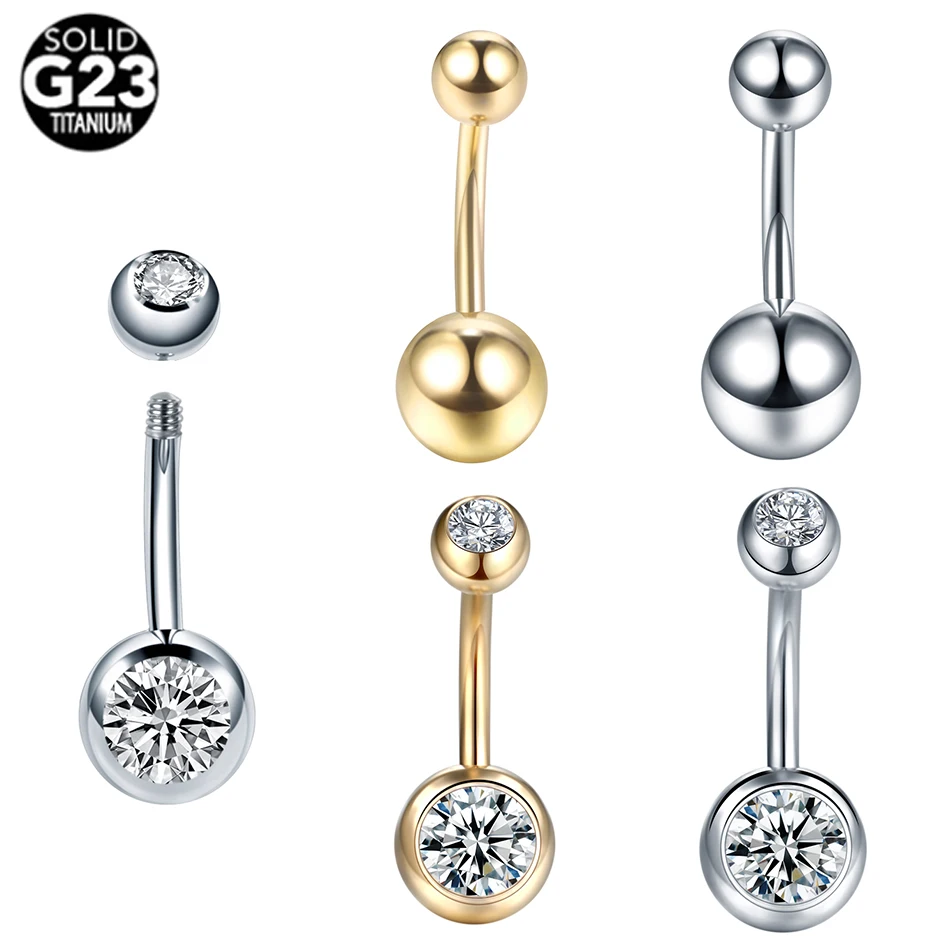 

1PC 14G Titanium Navel Piercings Belly Button Rings CZ Crystal Piercing Ombligo Navel Earring Piercings Sexy Body Jewelry Women
