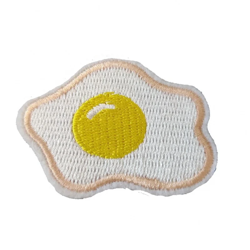 

New Arrival 2"; Cartoon Fried Eggs Patches Iron on Embroidery Applique for Clothes Shoes DIY Sticker 3pcs