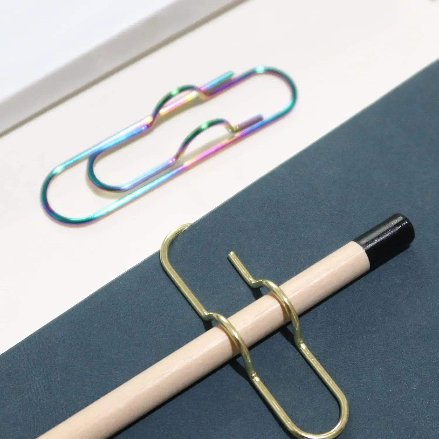 Monking 6/12/18/24Pcs Paperclips Multifunctional Paper Fix Metal Pen Holder Clip Journal Document Clips Notebook Pin Accessories