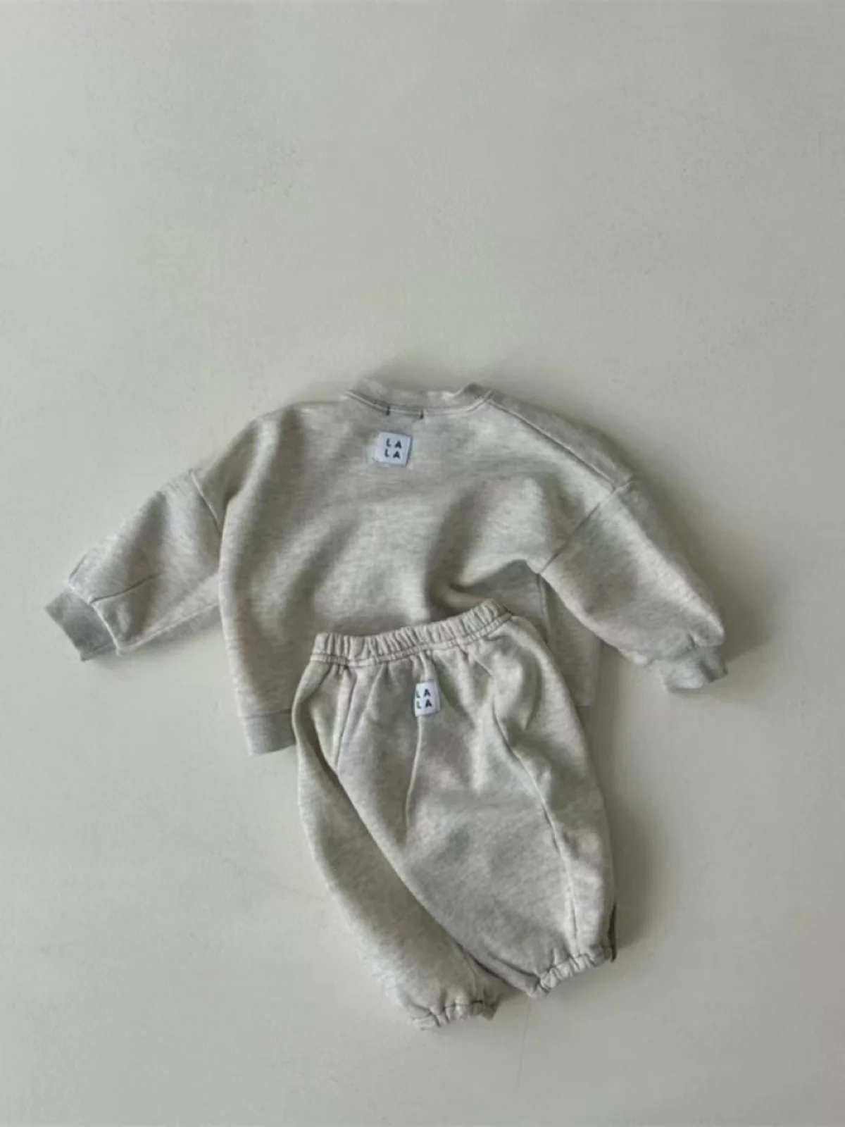 طقم سترة وبنطلون بتصميم كوري بسيط للجنسين، مصنوع من مزيج القطن، مريح وعصري للأطفال الرضع والصغار، مناسب للربيع والخريف