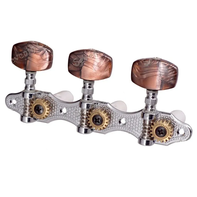 EIN Satz Kaffee, großer quadratischer Knopf, Stimmwirbel für klassische Gitarre, Stimmwirbel, Mechaniken, Musikinstrumentenzubehör – Detail 5