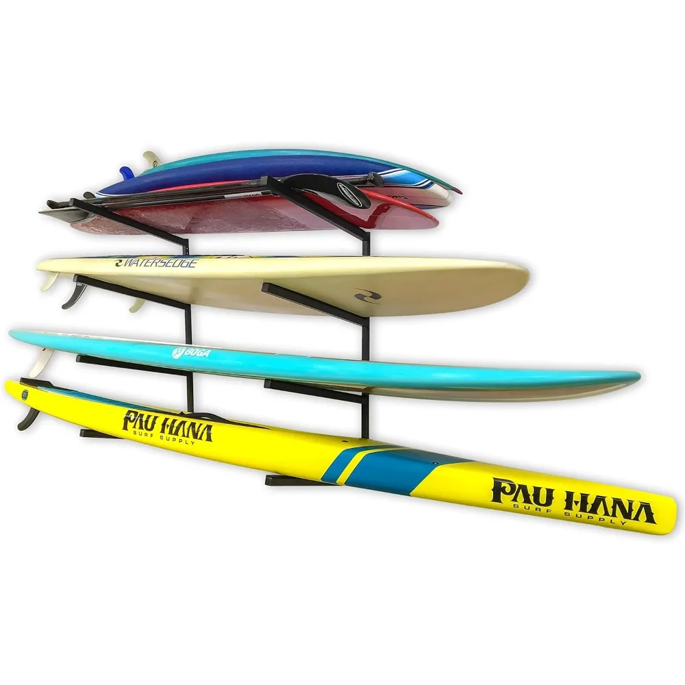 Wall Mounted Standing Paddleboard Storage Rack, Stand-up Paddle Board Holder, níveis ajustáveis